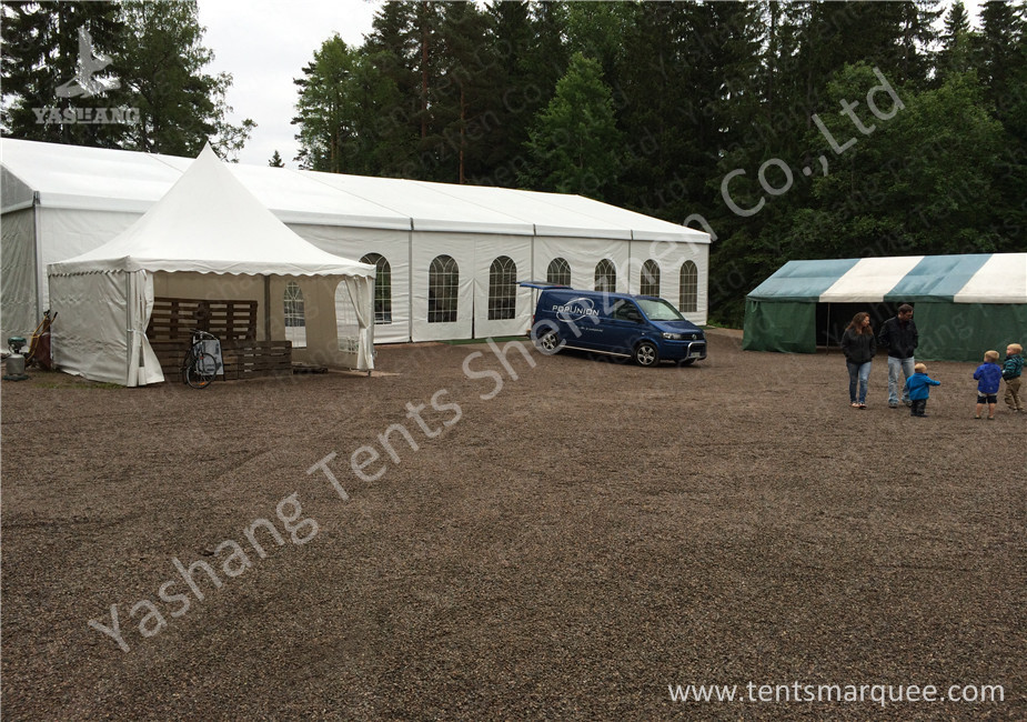 Hard Anodized Aluminium Frame Tents , White waterproof party tents PVC Fabric Cover
